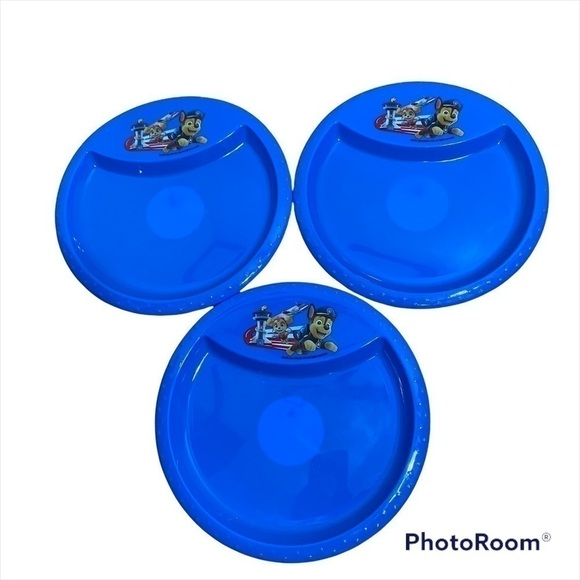 Paw Patrol Plate Bundle Reusable Plastic NEW Blue Chase Skye - Picture 1 of 3